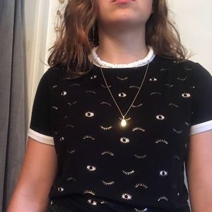 Gaze black golden eye shirt